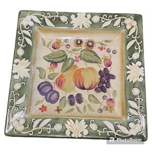 Vtg WCL Pottery Platter Square 12.5 inch Green Fruit
Easter Serving Dish